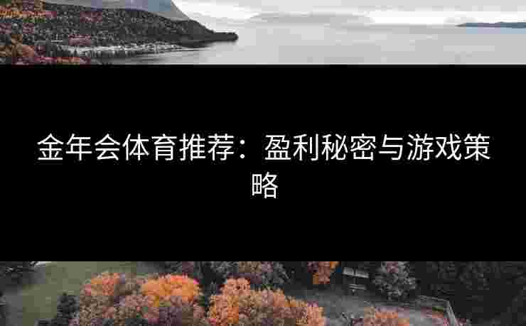 金年会体育推荐：盈利秘密与游戏策略